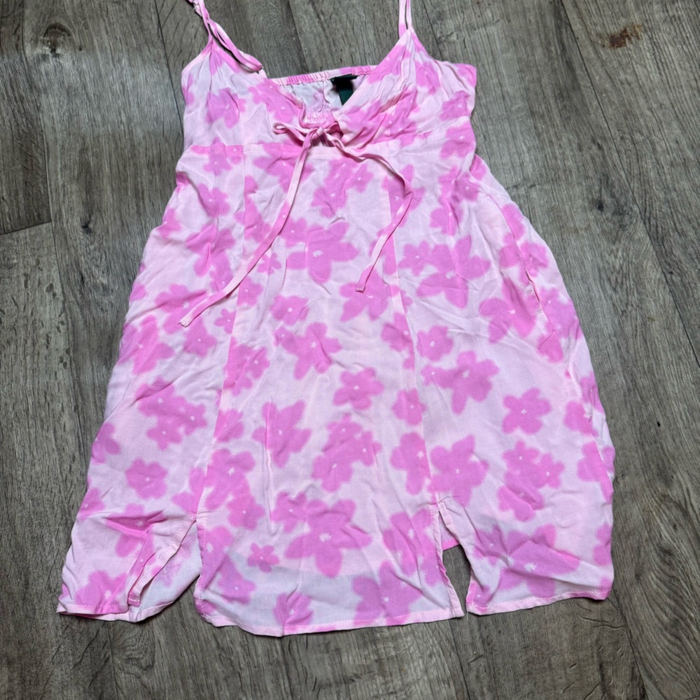 wild fable Pink Tie-Front Floral Dress